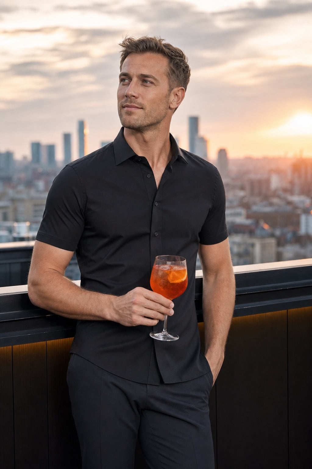 Caprinno Stretch-Hemd life rooftop aperitivo